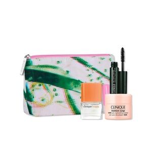 CLINIQUE 4p Travel Set - Moisture Surge - Surge Mascara - Happy Perfume